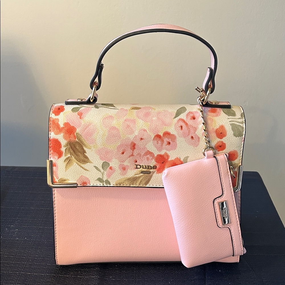 Dune London Pink Floral Crossbody Purse Bag